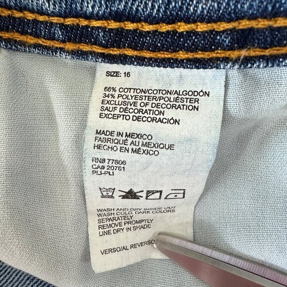 Tommy Hilfiger Hipster Bootcut Y2K Jeans Size 16 Medium Blue Snap Side Closure - Picture 8 of 13